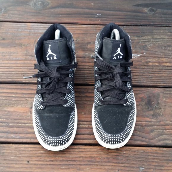 Women Size 7.5/Size 6 Youth 2009 Nike Air Jordan 1 Mid Polka Dot Basketball Shoe - Picture 5 of 8